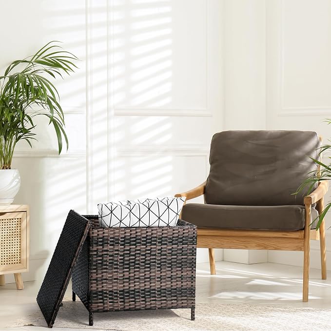 Outvita Outdoor Side Table, Rattan Coffee Table - Image 2