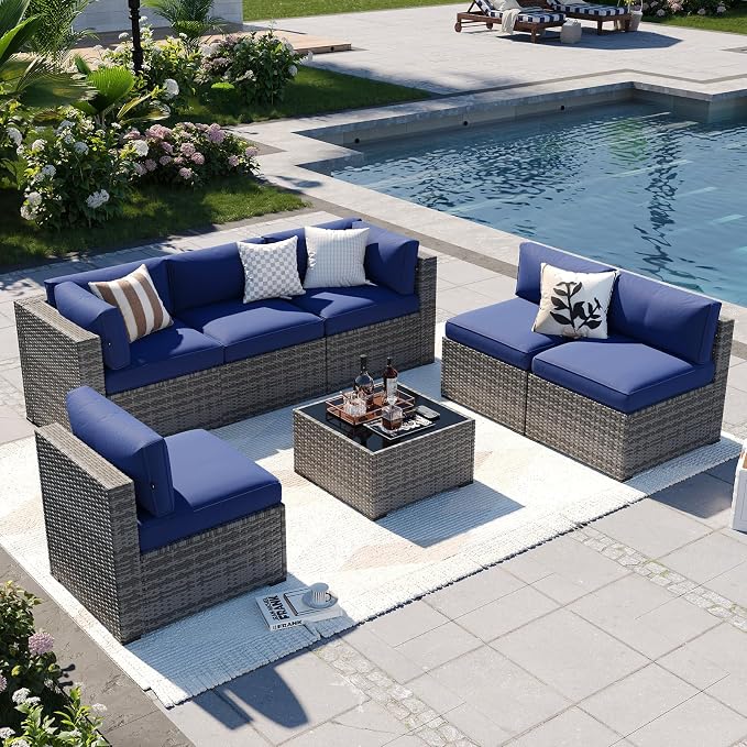 Aoxun Patio Furniture Sets, 7-Piece Outdoor Patio Furniture by Aoxun