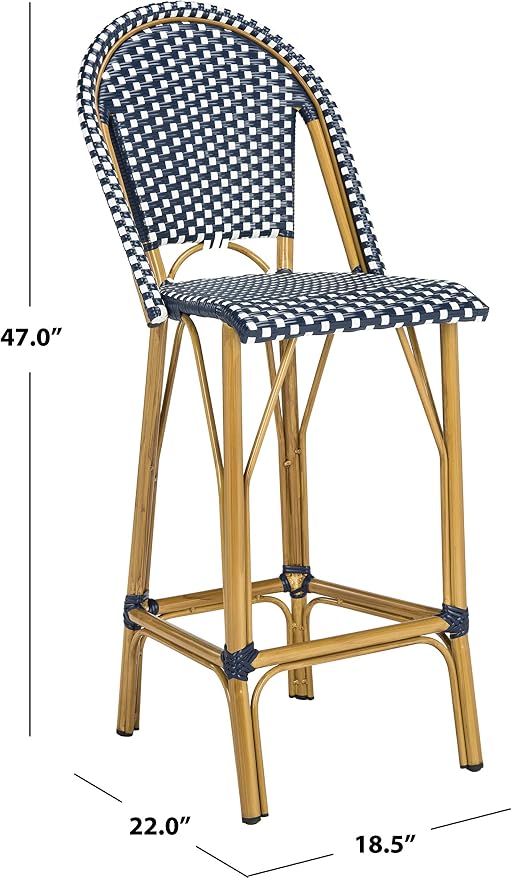 Safavieh PAT4008A Collection Ford Navy and White Indoor/Outdoor Stacking French - Image 12