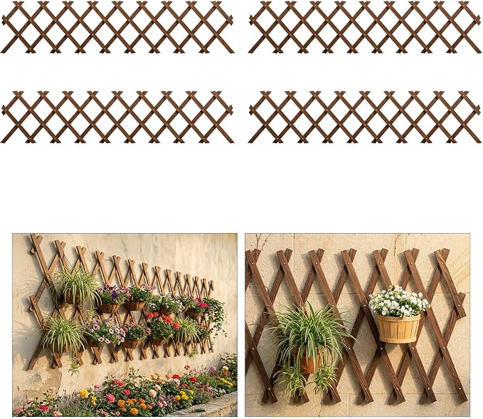 4 PCS Expandable Garden Trellis, 13.2" x 63" Trellis by Tilinyanone
