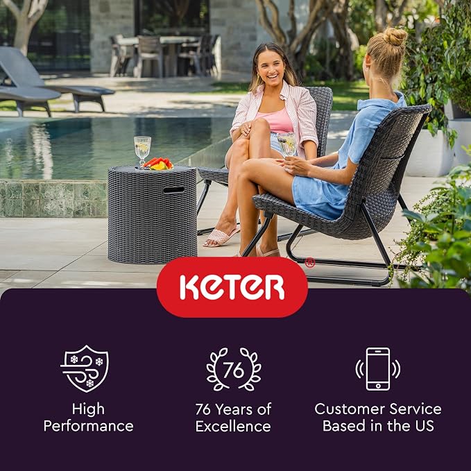 Keter Cool Side Table Cooler 3 in 1 Outdoor Patio Table and Ice Chest Storage - Image 9
