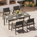 Outdoor Dining Set for 4, Aluminum Patio Table and Chairs Set by Oasbira