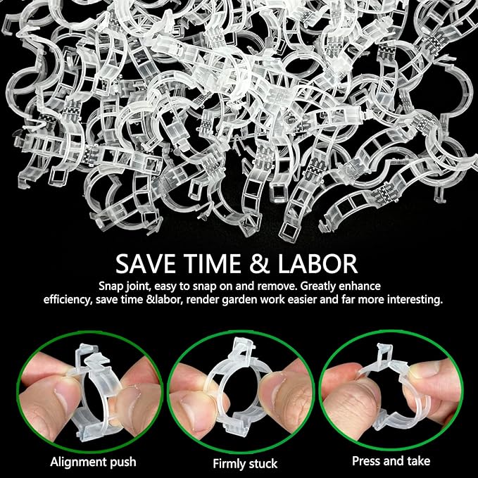 Piteno® 300Pcs Tomato Clips, Plastic Trellis Clips, Plant Support Clips - Image 3