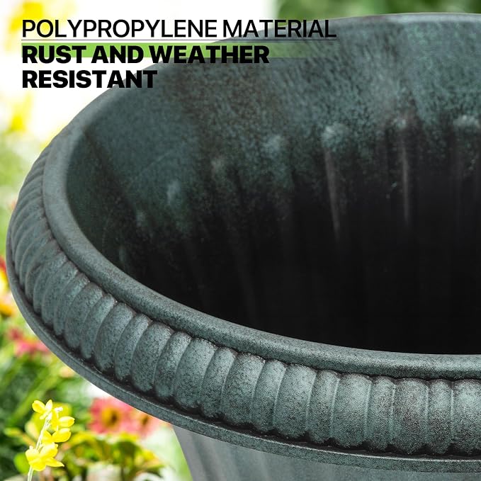 Magshion 20" Urn Planters for Outdoor Plants, Large Decorative Front Porch - Image 8