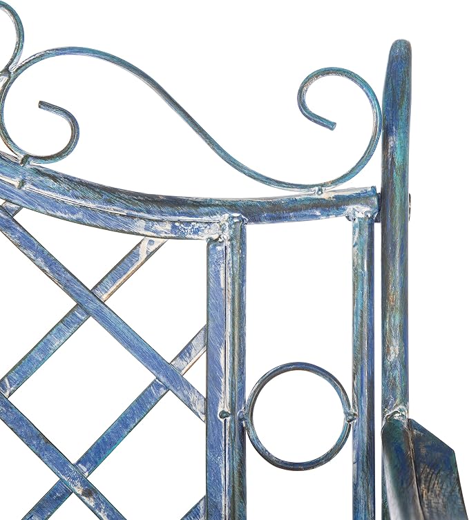 Safavieh PAT5017C Outdoor Collection Abner Antique Blue Wrought Iron 46-inch - Image 10