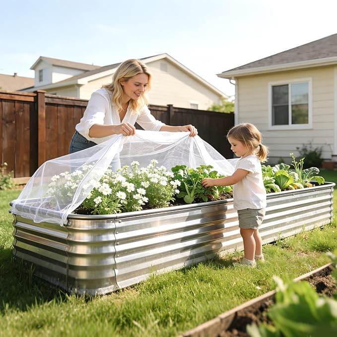 2 Pack Garden Netting for Raised Beds, 74.8" x 39.3" x 19.6" Garden Bed Insect - Image 7