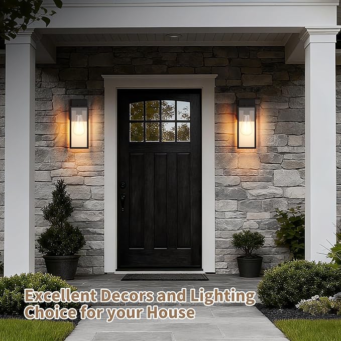 15'' Black Outdoor Front Porch Lights - Image 7