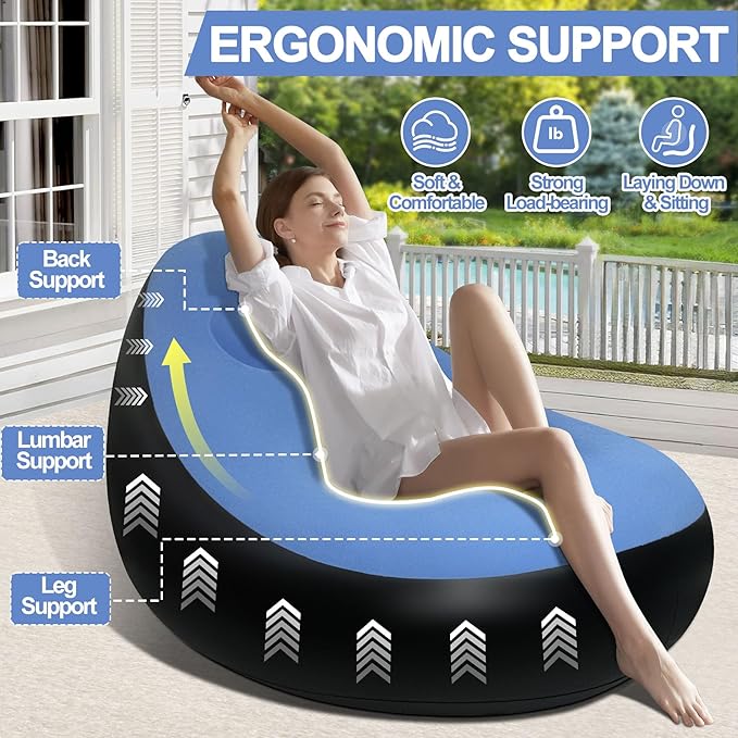 Inflatable Chair with Ottoman, Inflatable Couch - Image 5