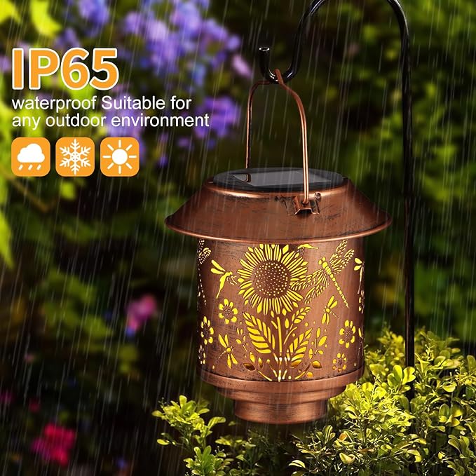 Solar Lantern Outdoor Hanging Sunflower Lights Gifts - Image 2
