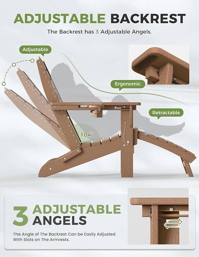 Ciokea Folding Adirondack Chair Set of 6 - Image 5