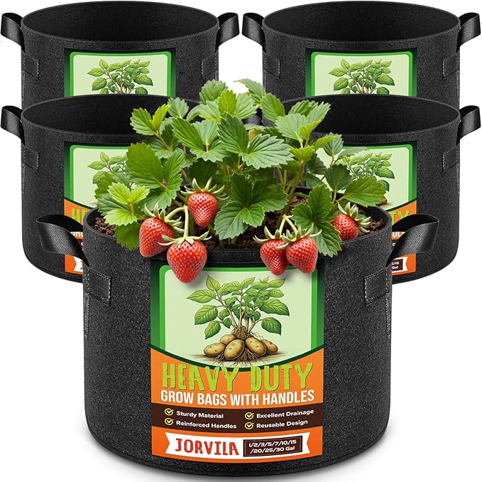 5 Pack 25 Gallon Grow Bags, Thickened Nonwoven Fabric Planter Pots by Unknown