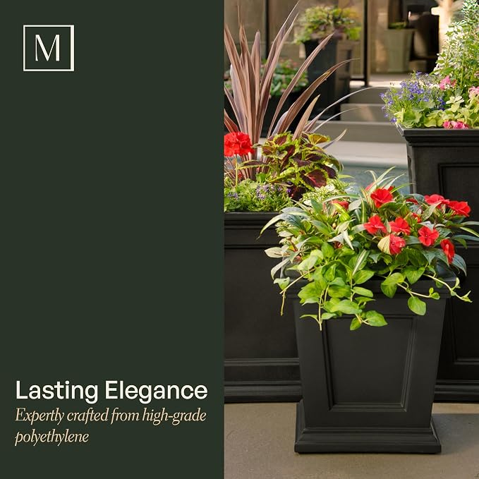 Mayne Fairfield 16-Inch Square Planter – Self-Watering, Weather-Resistant - Image 3