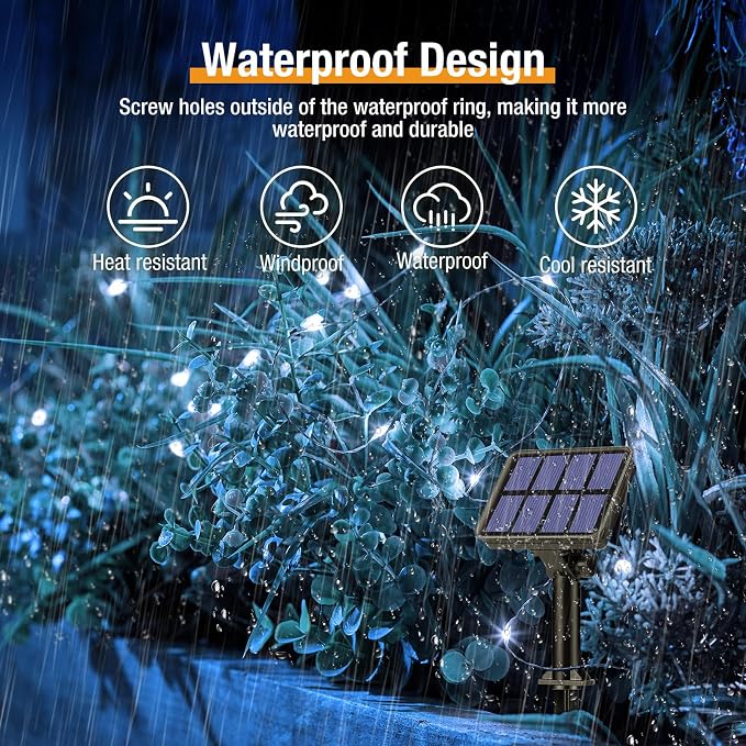 btfarm 8 Pack Solar String Lights Outdoor, Total 640LED 264FT Solar Fairy - Image 2