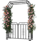 YOHKOH Garden Arch with Gate, Metal Garden Arbor with Gate, Double Lockable by YOHKOH