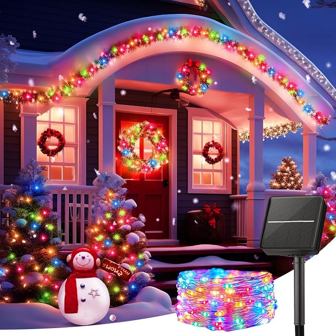 Minetom Solar String Lights for Outside, 33Ft 100 LED Outdoor Solar Fairy Lights - Image 3