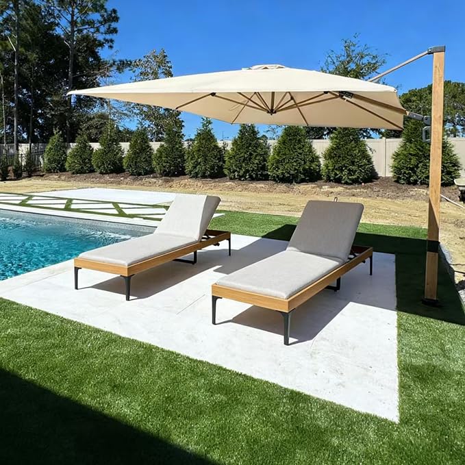 PURPLE LEAF 2 Piece Outdoor Chaise Lounge by PURPLELEAF