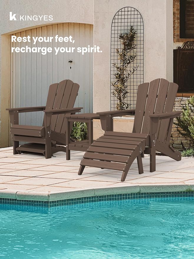 KINGYES Folding Adirondack Ottoman - Image 5