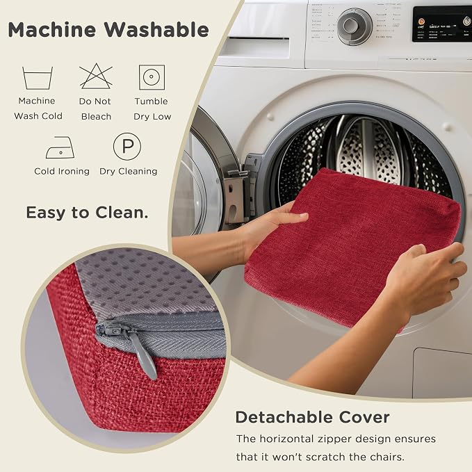 AddGrace Anti-Slip Bar Stool Cushions Square Bar Stool Seat Cushions - Image 4
