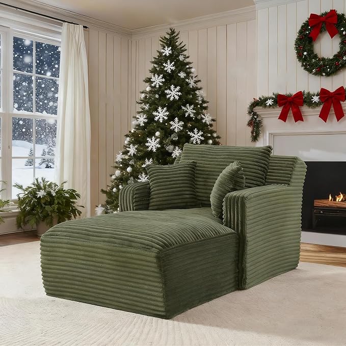 65.4" Chaise Lounge Chair Indoor, Oversized Boneless Couch Comfy Upholstered - Image 8