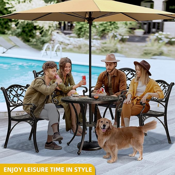 DWVO 30 Inches Round Patio Dining Table - Image 4
