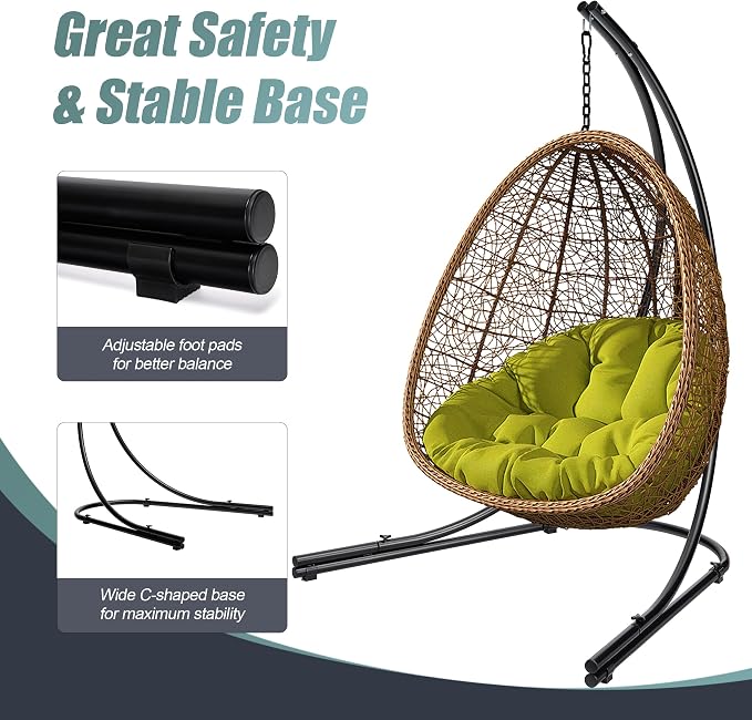 Sorbus Hammock Chair Stand Hanging Chair Stand- Heavy Duty Steel Sensory Swing - Image 4