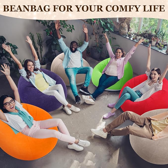 Realspring Inflatable Bean Bag Chairs Outdoor Blow up Camping Chairs Inflatable - Image 7