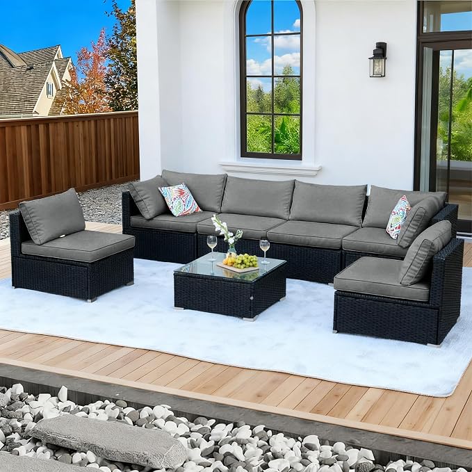 7 Pieces Patio Furniture Set by ZJEYEJZ