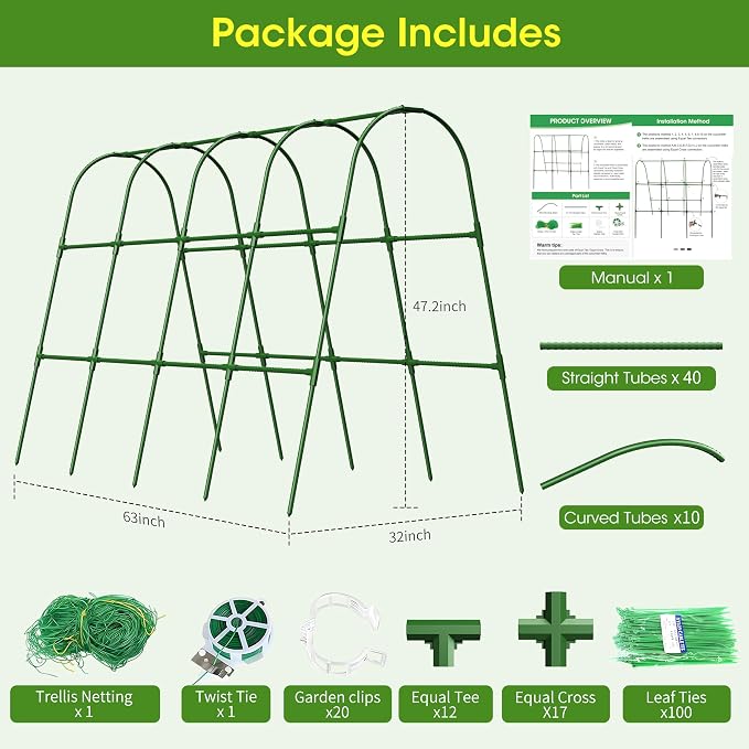 Cucumber Trellis for Raised Bed, U-Shape Garden Trellis for Climbing Plants - Image 9