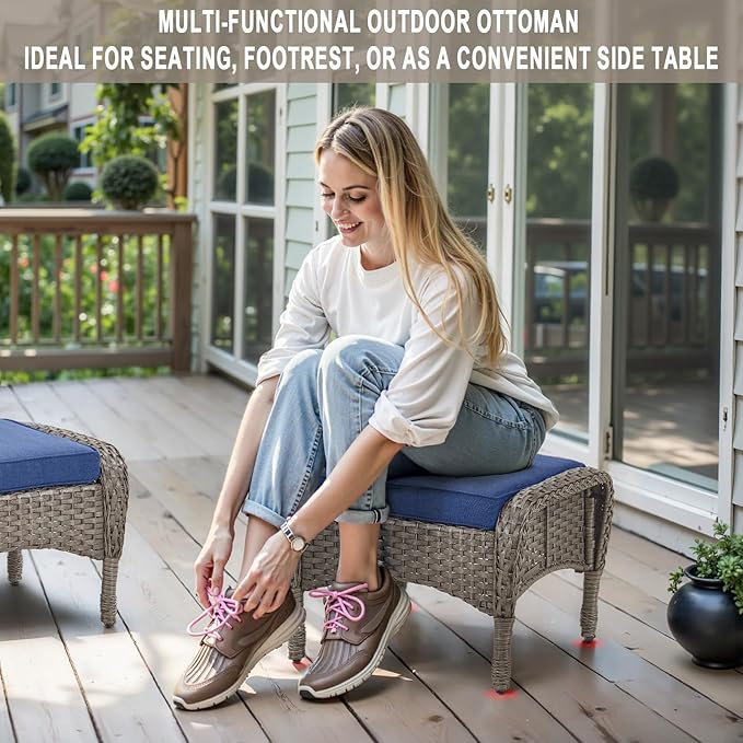 Belord Outdoor Ottomans for Patio Foot Rest - Image 4