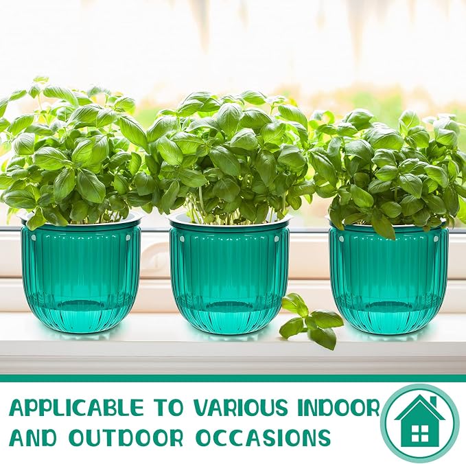 Meanplan 4 Pcs Self Watering Hanging Planter Indoor 6.5 Inch Hanging Baskets - Image 6