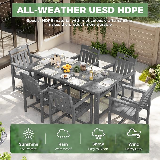 HDPE Outdoor Patio Dining Set - Image 3