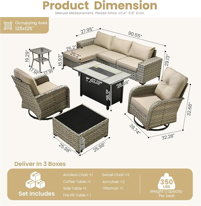 HOOOWOOO Outdoor Sectional Furniture Set - Image 7