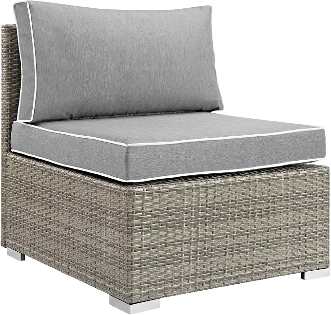 Modway Repose 6 Piece Outdoor Patio Sectional Set in Light Gray Gray - Image 2