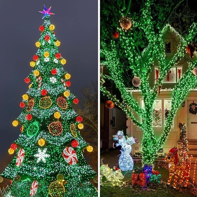 KNONEW 197FT 500 LED Christmas Lights Outdoor String Lights 8 Modes & Memory - Image 7