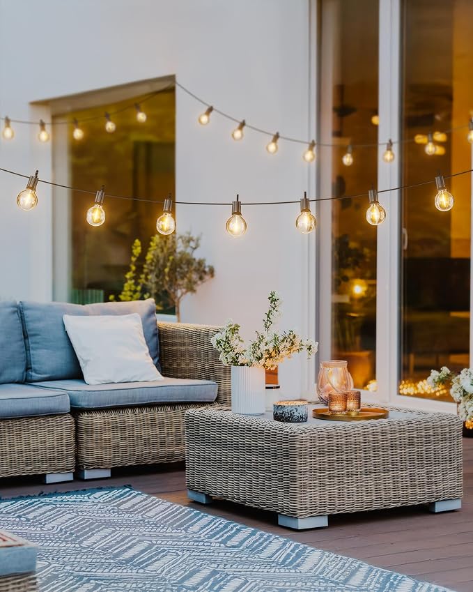Brightown Outdoor String Lights 29 Feet G40 LED Patio Lights, 13 Plastic Edison - Image 9
