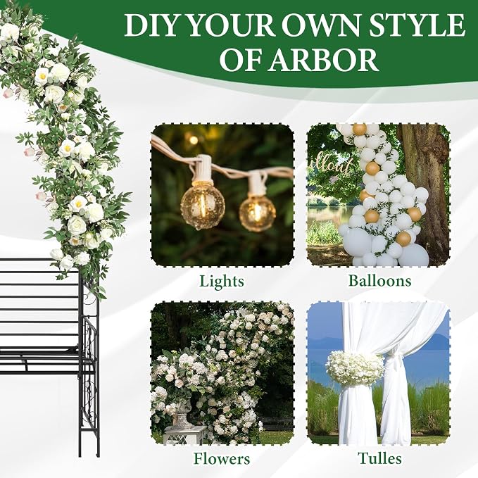 VINGLI Garden Arbor Arch, Wedding Arch Archway - Image 7