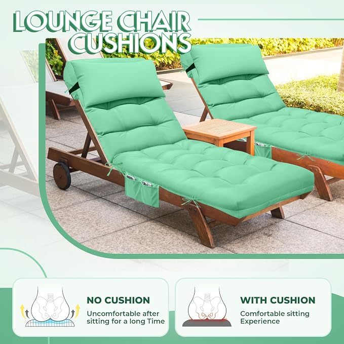 Outdoor Chaise Lounge Cushion, Waterproof Lounge Chair Cushion - Image 6