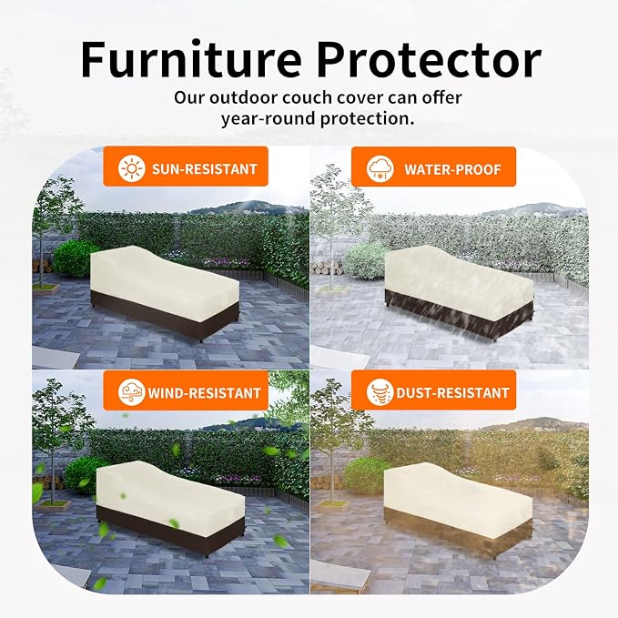 Easy-Going Waterproof Outdoor Chaise Lounge Cover, Heavy Duty Patio Lounge - Image 5