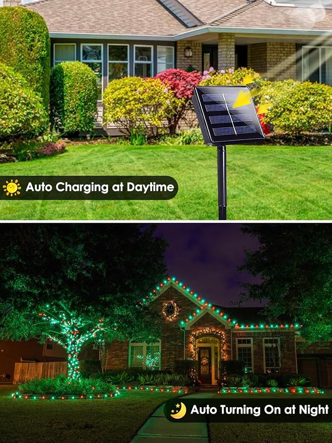 Red Green Solar Christmas Lights Outdoor Decorations Waterproof, Tatal 4 Pack - Image 4