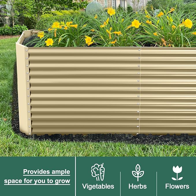 Land Guard 6x3x3ft Rectangular Galvanized Raised Garden Beds, Large-Capacity - Image 6