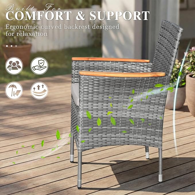 Devoko Outdoor Patio Dining Sets 9 Pieces Wicker Outdoor Dining Table and - Image 4