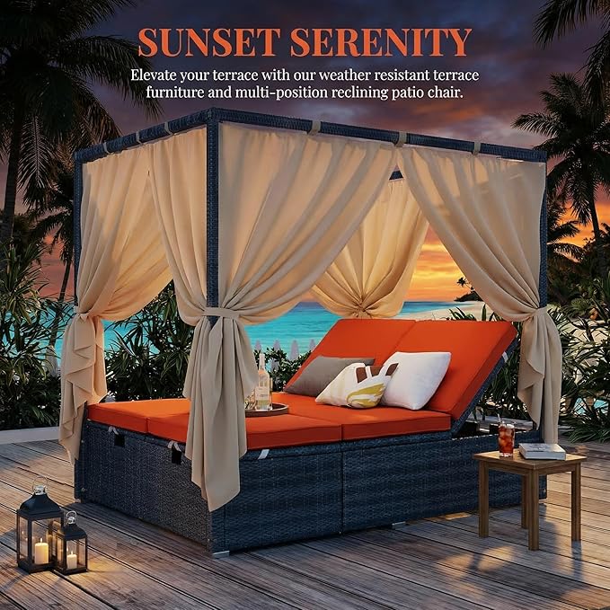 Harper & Bright Designs Adjustable Outdoor Sun Lounger - Image 4