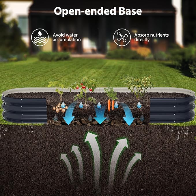 Raised Garden Bed Kit, Oval Large Metal Raised Beds - Image 4