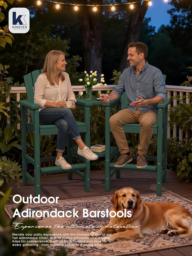 KINGYES Embossed Tall Adirondack Chair Set of 4 - Image 4