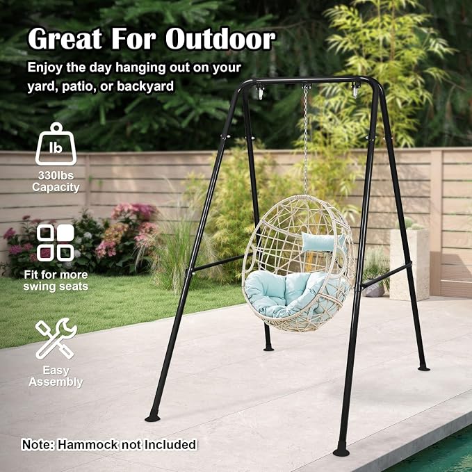 Hammock Chair Stand, Heavy-Duty A-Frame Metal Swing Stand - Image 5