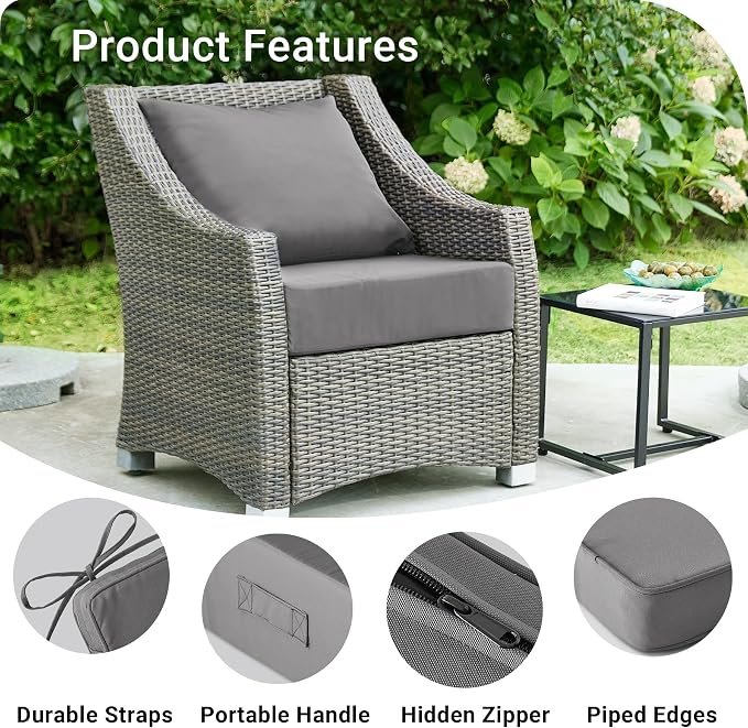 Outdoor Cushions for Patio Furniture, Outdoor Seat Cushion Set 24 x 24 x 4 Inch - Image 5