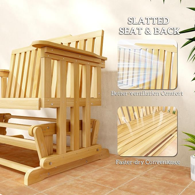 Outsunny 2-Person Patio Swing Glider Bench - Image 6