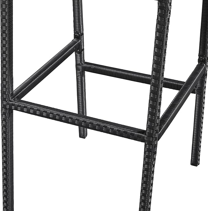 Topeakmart Outdoor Wicker Bar Table and Chairs Set, 7-Piece Patio Rattan Dining - Image 8