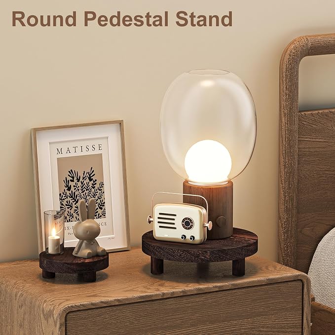 Wood Plant Stand Indoor Outdoor, 12/10/8/6" Round Wood Riser - Image 6