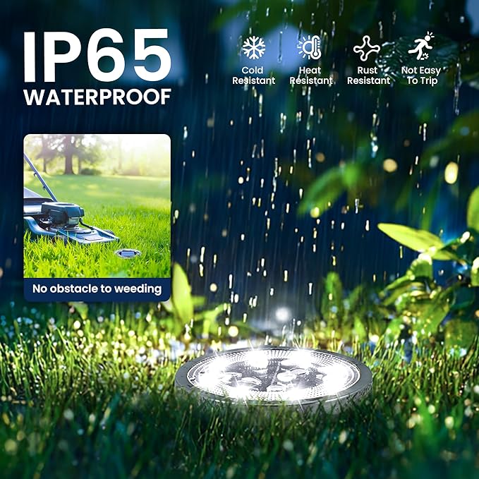 SOLPEX 16 Pack Solar Ground Lights Outdoor Waterproof, Solar Powered Pathway - Image 6